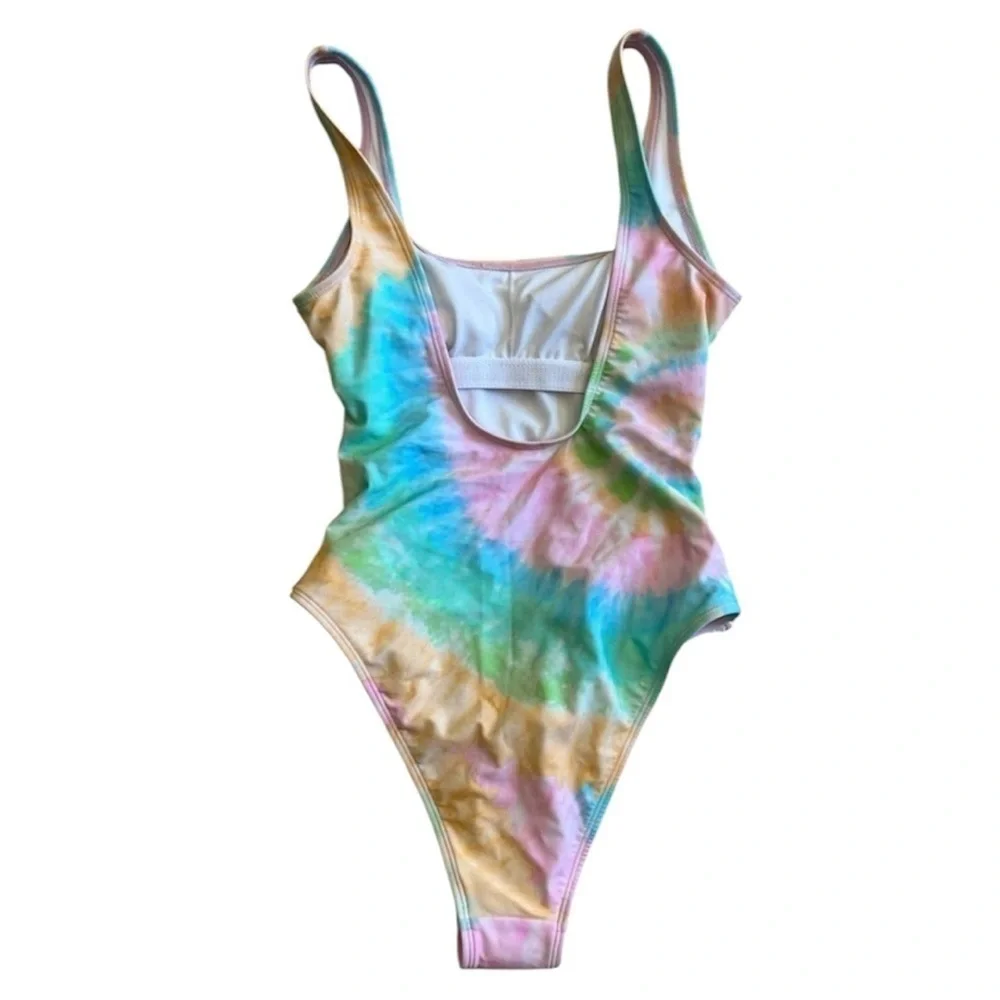 Stoney Clover Lane Pastel tie-dye high leg One piece swimsuit size XXS NWOT